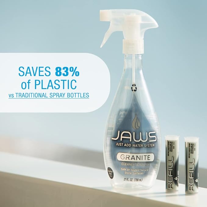 JAWS Granite Cleaner & Polish Refill Pack. Includes 2 Refill Pods. Refillable Cleaning Supplies.