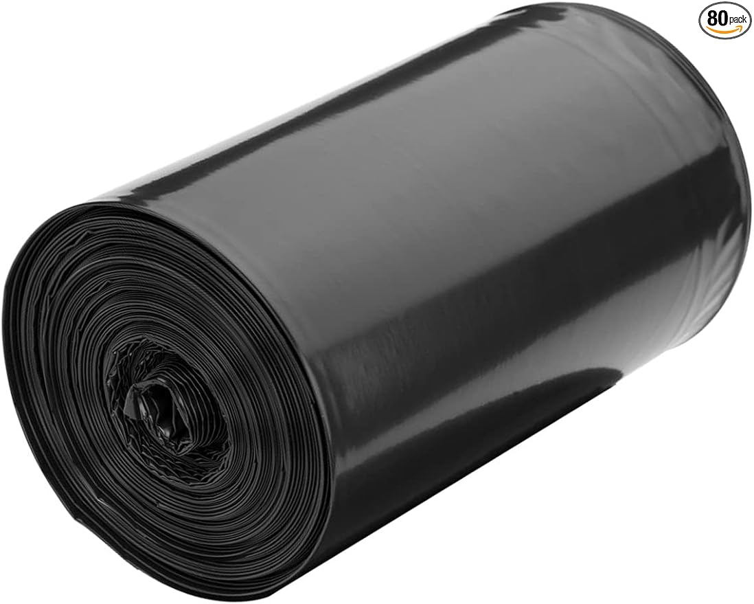 Small Trash Bags 80 Counts, Waikas Garbage Bags for Bathroom Car Mini Trash Can, Plastic Bag for Bedroom Living Room, 4 Gallons, Black