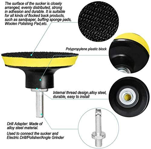 MB Stone MB-20 Granite, Serpentine and Quartzite Polishing Kit Bundle with Hogs Hair Pads & Pad Driver- for Professional use only 8.5oz jar