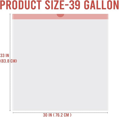 BEIDOU-PAC 39 Gallon Lawn & Leaf Trash Bags Drawstring, 50 Count, Heavy Duty White & Unscented Plastic Bags, Multi-purpose Garbage Bags for Home Commercial, Outdoor, Construction, Industrial