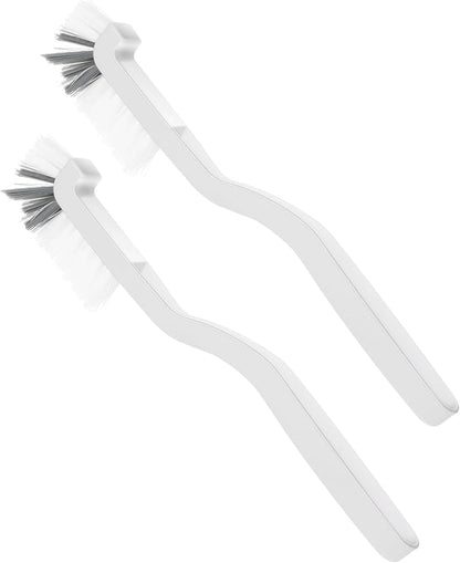 2Pcs Small Scrub Brushes, Kitchen Scrub Brush with Handle, Right Angle Cleaning Brush, Stiff Bristle Brush for Clean Dish Sink Bathroom Window Track Household Edge Corner Crevice Tile Floor