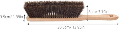 ARTIBETTER Wooden Handle Carpet Brush with Supple Soft Bristles, 2pcs Bed Cleaning Brush Set for Upholstery and Furniture Dust Removal, Household Floor and Couch Cleaner