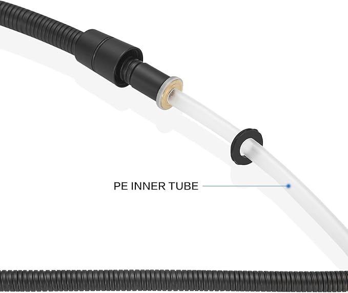 RUMOSE 59 inches Shower Hose Water Plating Shower Head Extension Hose Replacement Extra Long Stainless Steel Shower Tube Attachment Flexible Handheld Shower Sprayer Hose, Matte Black