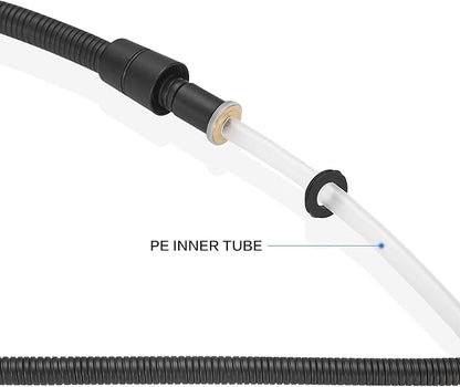 RUMOSE 59 inches Shower Hose Water Plating Shower Head Extension Hose Replacement Extra Long Stainless Steel Shower Tube Attachment Flexible Handheld Shower Sprayer Hose, Matte Black