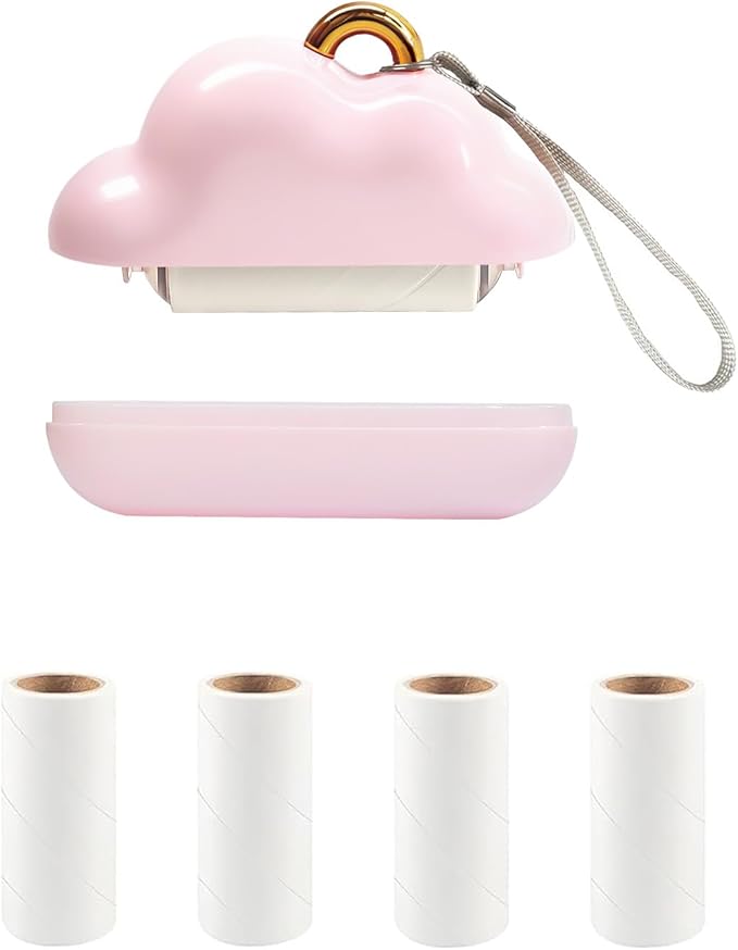Mini Lint Roller & Lint Remover - Reusable Pet Hair Remover with Extra Sticky Refills for Clothes, Furniture | Lint Rollers for Pet Hair Extra Sticky | Portable Travel Size Lint Roller