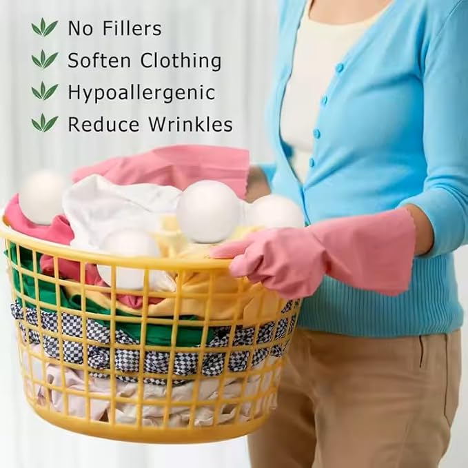 Organic Wool Dryer Balls: Eco-Friendly & Chemical-Free | Our Anti-Entanglement Reusable Balls Eliminate Wrinkle Static | 6-Pack XL Dryer Balls for Laundry is Made with New Zealand Wool (Gry-DG)