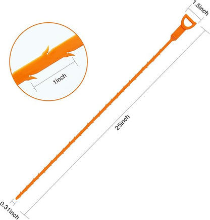Drain Clog Remover, 25.2inch Flexible Long Pipe Snake Hair Clogs Catcher Cleaner Tool for Toilet, Kitchen Sink, Bathroom Tub, Sewer Drain