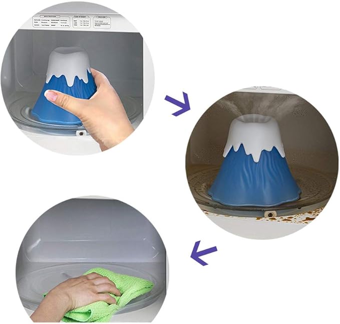 ZOSTLAND Volcano Microwave Cleaner- Microwave Oven Steam Cleaner,High Temperature Steamer Easily Crud in Minutes Steam Cleans and Disinfects with Vinegar and Water for Kitchen (Blue)