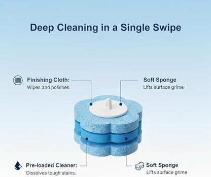 Disposable Toilet Brush for Bathroom Cleaning, Deep Cleaning Toilet Bowl Cleaner with Replaceable Heads, Hygienic Storage Design,House Warming Gifts New Home (Replacement Heads - 24pcs Blue)