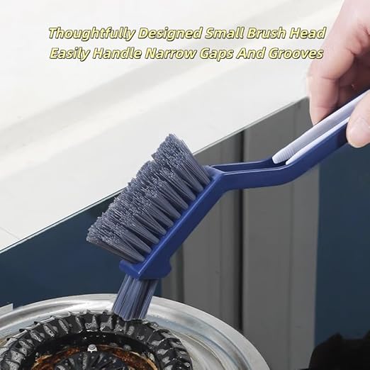 5 Pieces Cleaning Brush Set,Toilet Floor Brush Bathroom Tiles No Dead Corners Hard Bristles Floor Crevice Brush Kitchen Cleaning Metal Brass/Stainless Steel/Nylon Brushes (White Blue+3 Mixed Color)