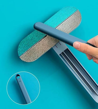 Carpet Rake for Pet Hair Removal Matted Carpet Blackboard Window Screen Cleaning Brush Set, Long Handle Pet Furs Dog Cat Hairs Remover Couch Lint Brush Set, Dog Hair Broom 4 in 1, 24.45" Washable