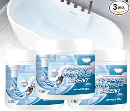 Powerful Pipe Dredging Agent For Kitchen And Toilet Pipelines, Pipeline Dredging Agent, Rapid-Foaming Drain Cleaner for Sink Bathtub Clogs - Heavy-Duty Pipe Maintainer Fast-Acting (3 Pcs)