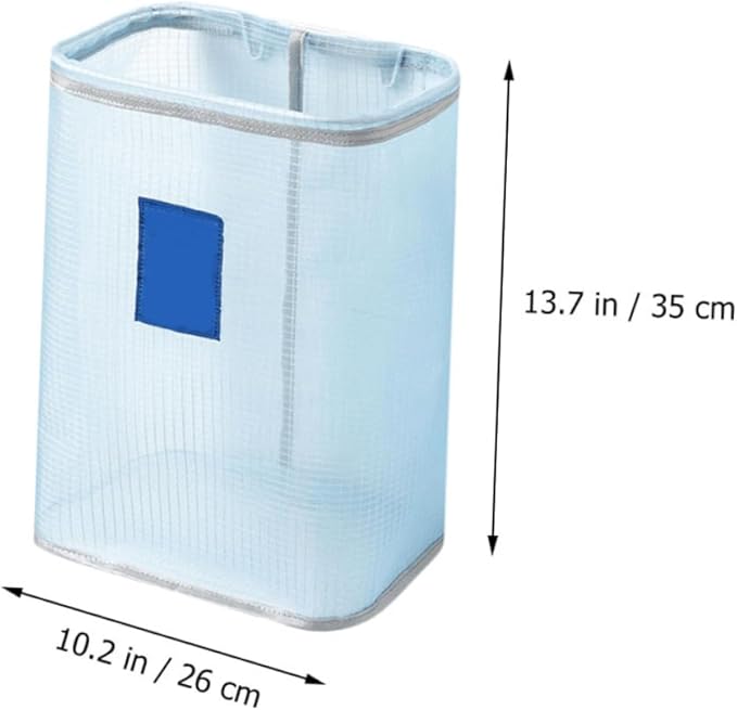 Holibanna Wall Mounted Foldable Laundry Basket Blue Cloth Storage Container for Dirty Clothes Eco-friendly Bathroom Organizer Space-saving Design for Home Use