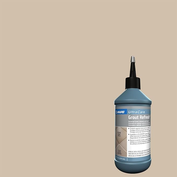MAPEI UltraCare Grout Refresh, Universal Grout Colorant & Sealer, 8 oz Bottle – Easy Grout Restoration & Protection, 5015 Bone