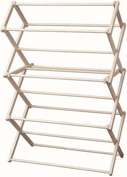 Saving Shepherd Clothes Drying Rack - 52¾"H x 36" W Folding Maple Wood Amish Handmade in Lancaster, PA USA