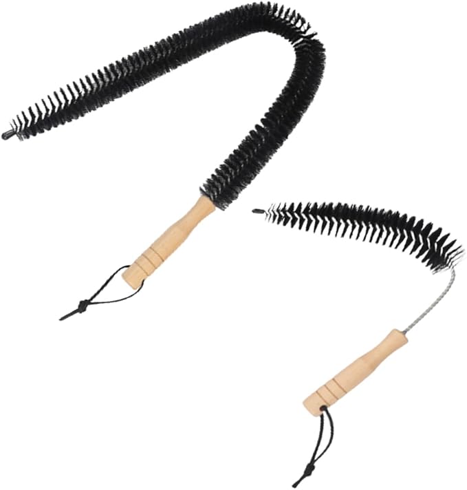 Dryer Vent Cleaner Wooden Handle Dryer Vent Cleaning Brush Refrigerator Condenser Coil Brush for Lint Removal (Two Size)