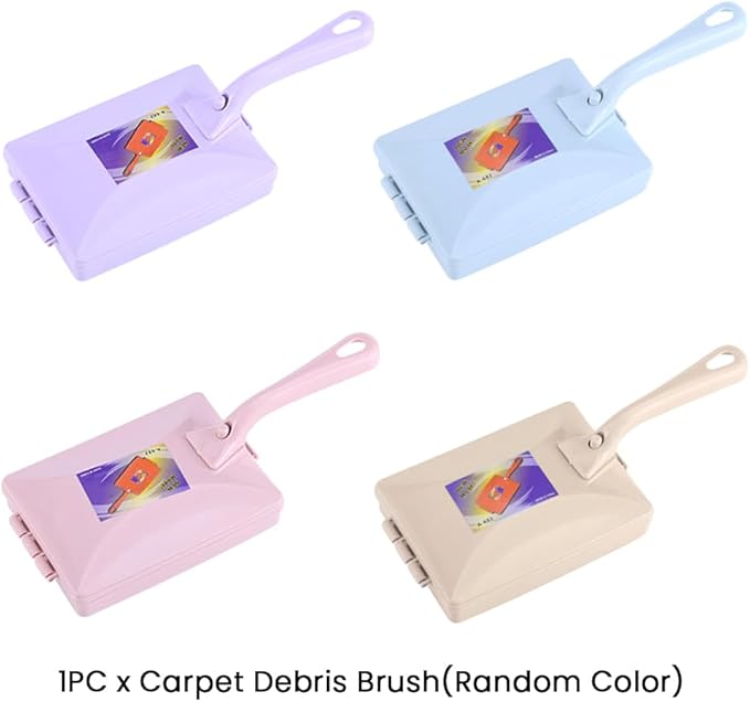 Carpet Debris Brush, Plastic Handheld Cleaning Brush Multi-Functional Handheld Double Roller Sofa Sweepers Carpet Cleaner Brush(Color:Random)