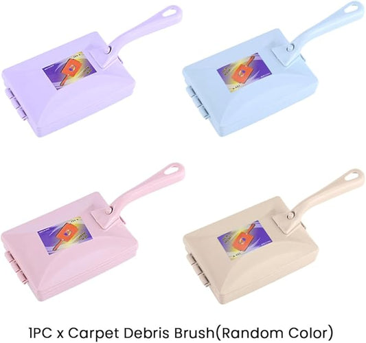 Carpet Debris Brush, Plastic Handheld Cleaning Brush Multi-Functional Handheld Double Roller Sofa Sweepers Carpet Cleaner Brush(Color:Random)