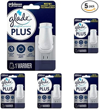Glade PlugIn Plus Air Freshener Warmer, Holds Scented Oil Refill, 1 Count (Pack of 5)