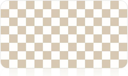 17" x 32" Checkered Dish Drying Mat for Kitchen Counter, Absorbent Coffee Bar Mat for Espresso Machine Coffee Countertops Accessories (Khaki)