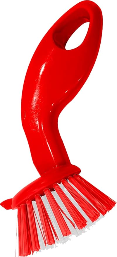 Meat Red Dish Brush - Dishwashing and Kitchen Cleaning and Scouring - Easy Grip Handle, Gentle Bristles - Color Coded Home and Kitchen Accessories by The Kosher Cook