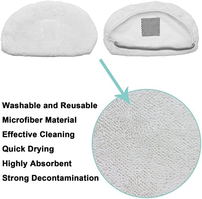 1940A Steam Mop Pads Washable for Bissell Powerfresh Replacement Steam Cleaner Pads for 1806 19404 1440 1544 2075A 2685A 19402 19408 1940f 1940q 1940t B0006 B0017 Microfiber Hard Floor Cleaning