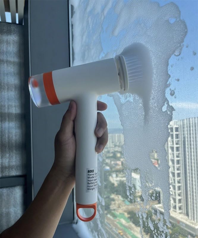 Can add Cleaning Cleaner ,Electric Spin Scrubber Handheld scrubbers for Cleaning， Electric Dishgun，Spin Brush for Cleaning Set，5 Replaceable Brush Heads Kitchen, Shower, Floor, Bathroom Turboscrub
