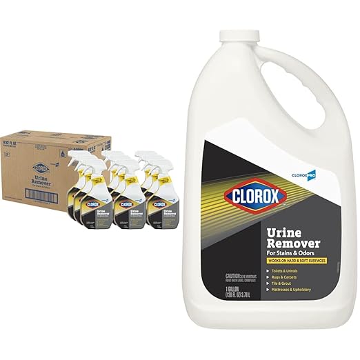 CloroxPro, Urine Remover Automatic Toilet Cleaner, 32 Ounce Spray Bottle & Commercial Solutions, Clorox Manual Toilet Bowl Cleaner with Bleach, Automatic Toilet Cleaner, Fresh Scent, 24 Ounces