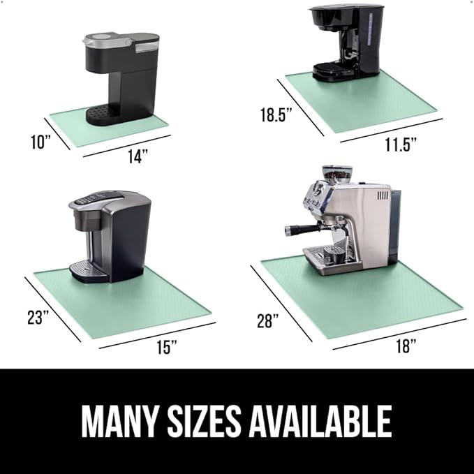 GORILLA GRIP Silicone Coffee Mat, 18x28, Espresso Machine Bar Accessories, Keep Kitchen Counters Clean, Stays in Place, Waterproof and Heat Resistant Dish Drying Mats, Home Decor Essentials, Mint