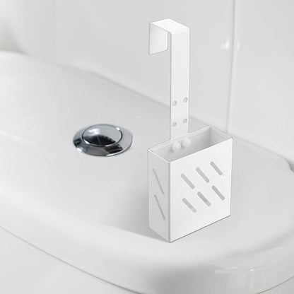 2Pack White Toilet Bowl Tablet Holder Toilet Cleaner Holders, Hanging Toilets Cleaner Caddy, Toilets Tank Cleaning Tablet Holders, Stainless Steel Tank Caddy with Adjustable Hook