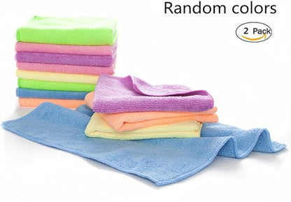 Rubber Cleaning Gloves Kitchen Dishwashing Glove 2-Pairs And Cleaning Cloth 2-Pack,Waterproof Reuseable.(Small)