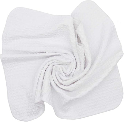 Waffle Weave Kitchen Towels Thick Microfiber Dish Drying Towels Absorbent Tea Towels Hand Towel Lint Free 16Inch x 24Inch 3 Pack White