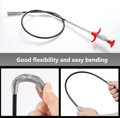 62"Drain Clog Remover Tool, Drain Cleaner Flexible Grabber Claw Reacher Tool with 4 Claws Bendable Hose Pick Up Reaching Assist Tool for Litter Pick, Home and Kitchen Sink, Drains, Toilet