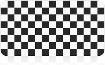 17" x 32" Checkered Dish Drying Mat for Kitchen Counter, Absorbent Coffee Bar Mat for Espresso Machine Coffee Countertops Accessories (Black)