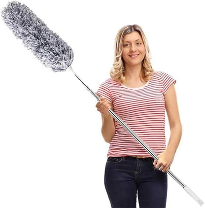 Microfiber Feather Duster Extendable Duster with 100 inches Extra Long Pole, Bendable Head & Long Handle Dusters for Cleaning Ceiling Fan, High Ceiling, Blinds, Furniture & Cars