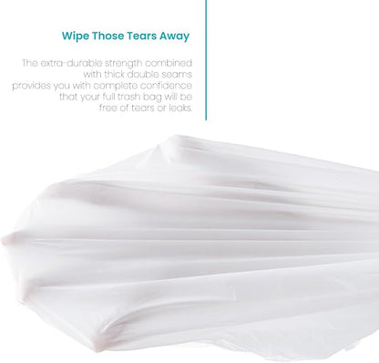 Home Zone Living 2-Pack 12 Gallon Kitchen Trash Bags with Drawstring Handles, Heavy Duty Custom Fit Design for Standard 45 to 50 Liter Kitchen Trash Cans, Code 45S, 60-Count