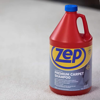 Zep Premium Carpet Cleaner Shampoo - 1 Gallon (Case of 2) ECZUPXC1282 - Pro Strength Deep Cleaning and Stain Removal, Restores and Renews Worn and Soiled Carpets