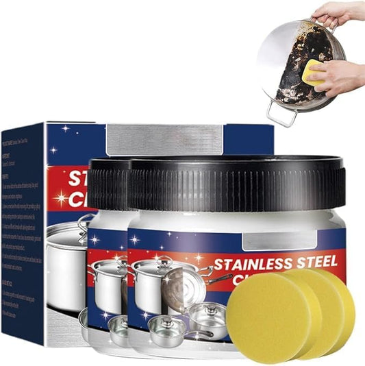 Stainless Steel Scratch Remover for Appliances, Multi-Purpose Stainless Steel Cleaner and Polishremover Kit for Cleans Grease, Scuffs & Restores Shine Oven, Sink, Fridge & Cookware (2)