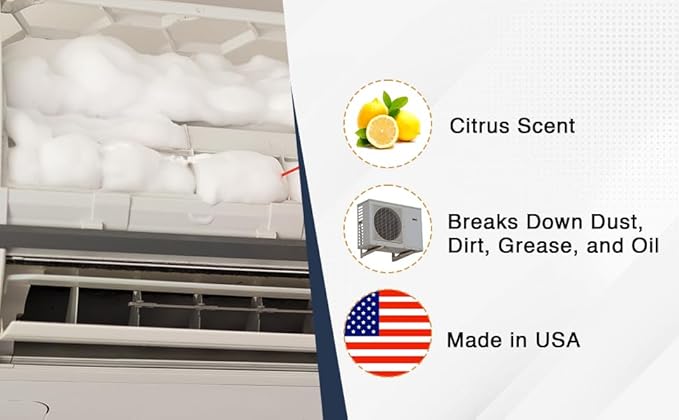 BRODYS Foaming AC Coil Cleaner - For A/C and Refrigeration Units - No Rinse Formula, Cleans and Deodorizes, Condenser Coils (18oz) (1 Pack)