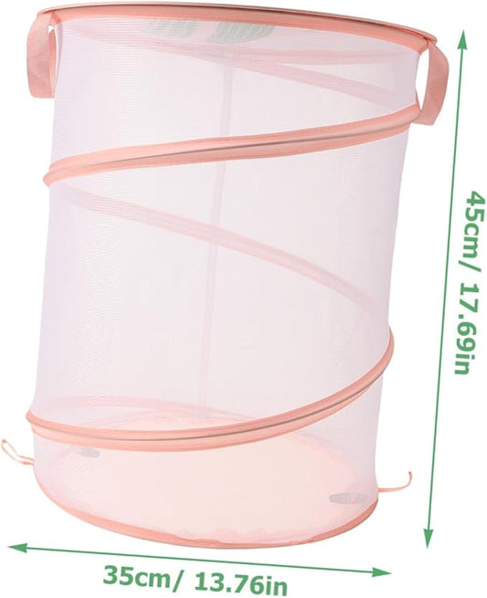 Alipis Mesh Laundry Hamper Handle Foldable Storage Basket for Clothes Toys and Household Items Lightweight Organizer for and Convenient Use