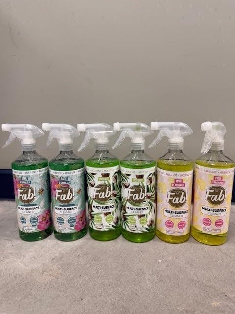 HOUSE OF FAB! Multi Surface Cleaner Spray, Fragranced Multi Use, All Purpose Cleaning Spray, All Purpose Cleaner, Effectively Cleans Surfaces, 25.4 FL OZ, 6 Pack, Sweet