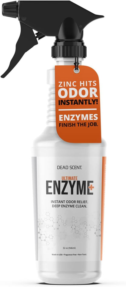 Ultimate Enzyme+ Cleaner – Professional-Grade Odor and Stain Eliminator for Pet Smells, Basements, Garages, and More – Fragrance-Free, Powerful Enzyme Formula for Home Use (32 oz)