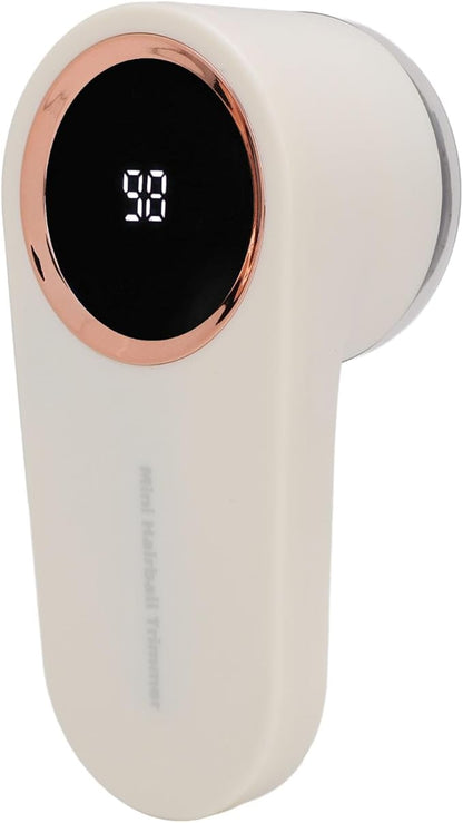 HEEPDD Fabric Shaver Electric Lint Remover with Digital Display, Lint Removers Digital Display, Heavy Duty ABS Plastic and Stainless Steel Vane/Wing for Clothes Furniture Sweater Couch (Cream White)
