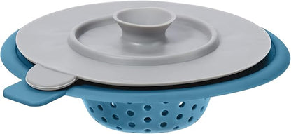 OGGI Silicone Sink Strainer & Stopper Set- Great Kitchen Sink Strainer, Silicone Drain Stopper, Sink Drain Strainer, Sink Plug 4.6˝ Diameter Rim, Turquoise