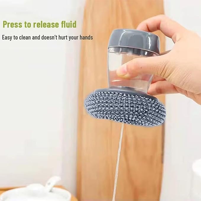 Automatic Liquid Filling Good Handle Soap Dispense Palm Kitchen Brush for Bowl Sink Cleaning Pot Comfortable