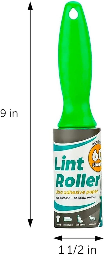 DecorRack Lint Roller with 2 Refills, Pet Hair Remover, 180 Extra Sticky Sheets, Lint Roller Brush, Dog & Cat Hair Removal, Lint, Dust from Clothes, Furniture and More