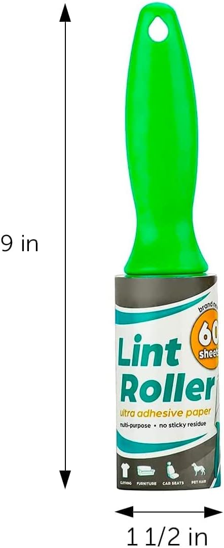 DecorRack Lint Roller with 2 Refills, Pet Hair Remover, 180 Extra Sticky Sheets, Lint Roller Brush, Dog & Cat Hair Removal, Lint, Dust from Clothes, Furniture and More
