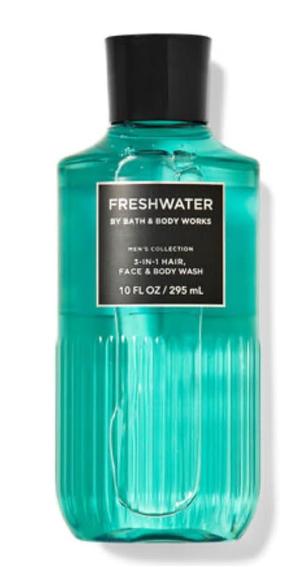 Bath & Body Works - Men's Collection - 3 Piece Bundle - Spray - Body Cream - Shower Gel and Diamond Soap (freshwater)