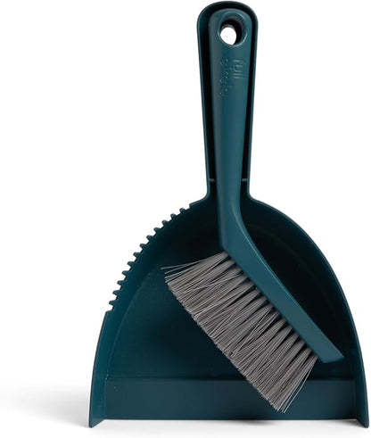 Full Circle Clean Ocean Mini Dustpan and Brush Set, Compact Broom for Cleaning Home, Office Desktop, Kitchen, and Car, Sustainably Made 100% from Recycled Ghost Fishing Nets