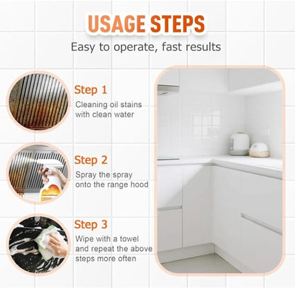 Heavy Duty Degreaser, Kitchen Heavy Duty Cleaner Spray Portable Degreasing Spray, Strong Grill Cleaner for Restaurant, All-Purpose Kitchen Pots and Pan Cleaner for Appliances Countertops Range Hoods